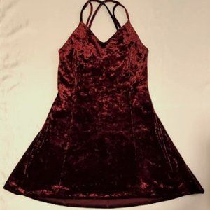 Sleeveless Cocktail dress red velvet feel
